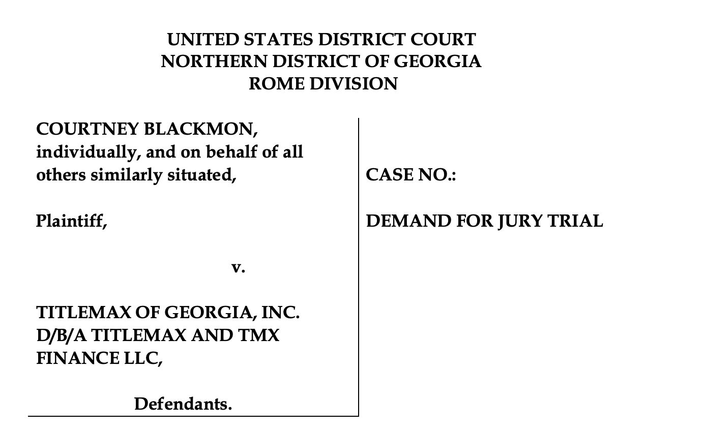 TitleMax Facing Lawsuit Over Alleged HighInterest Title Loans